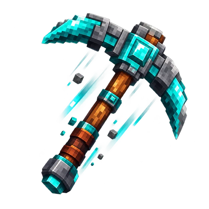 Знак Falling Pickaxe — пиксельная кирка